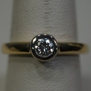 14K Two Tone Genuine Diamond Engagement Ring